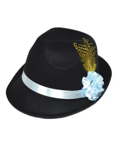 Bavarian hat sort med blomster og fjer