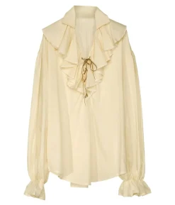 Beige piratskjorte