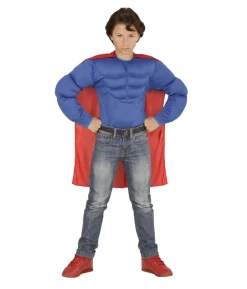 Blå muskelbluse med kappe