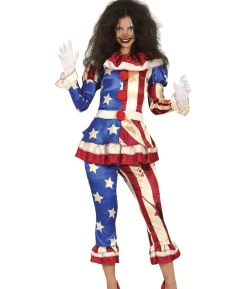Blodig patriotisk klovn kostume