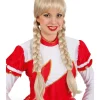 Blond paryk med fletninger