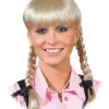 Blond paryk med fletninger