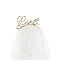 Bride guld hårbøjle med slør