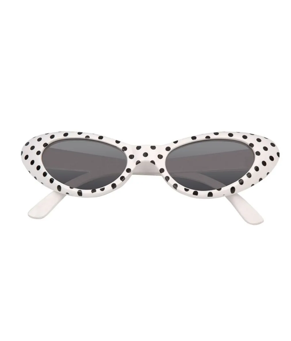 Brille hvid med sorte prikker