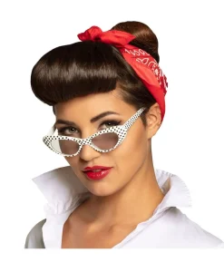 Brille hvid med sorte prikker