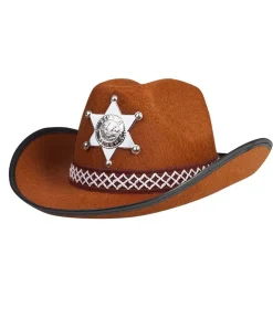 Brun cowboyhat, barn