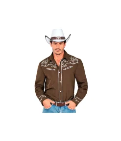 Brun cowboyskjorte
