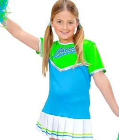 Cheerleader kostume, blå og grøn
