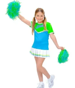 Cheerleader kostume, blå og grøn