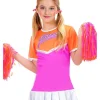 Cheerleader kostume, pink og orange