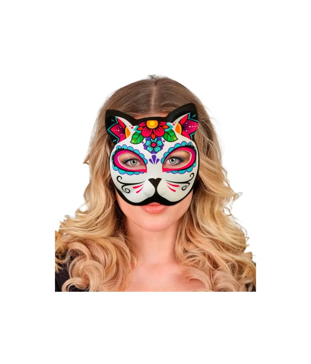 Day of the Dead kat halvmaske
