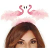 Flamingo hårbøjle med fjer