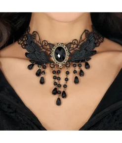 Gotisk choker med sort sten
