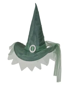 Grøn heksehat med tyl