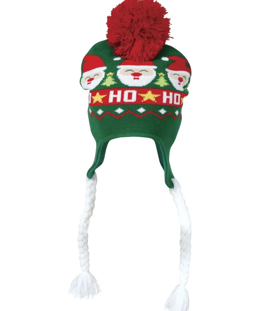 Grøn julehue med fletninger