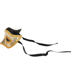 Guld paillet halvmaske