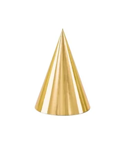 Guld partyhatte, 6 stk