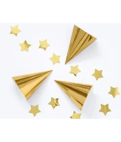 Guld partyhatte, 6 stk
