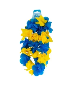 Gul og blå hawaiikrans