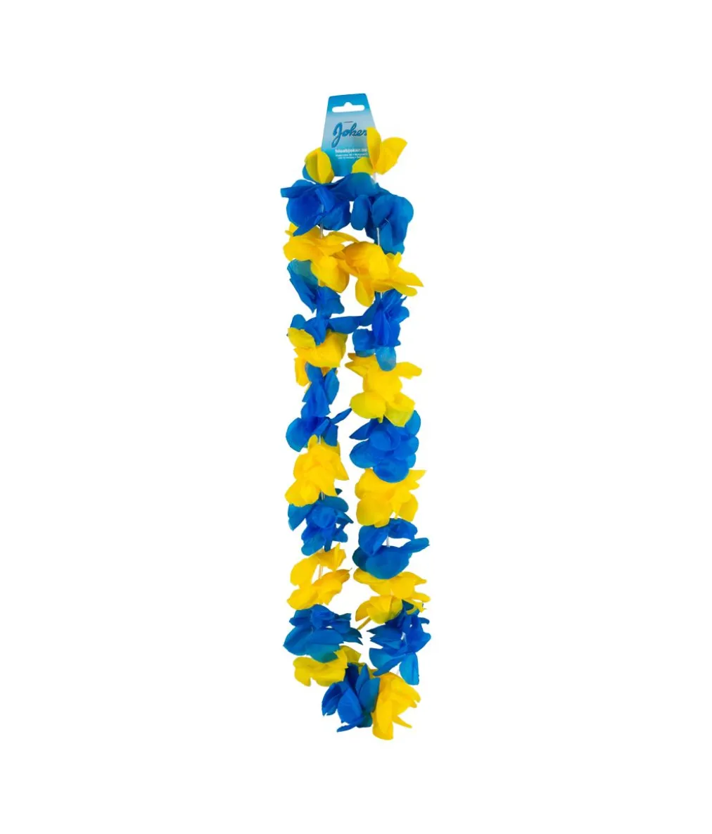 Gul og blå hawaiikrans