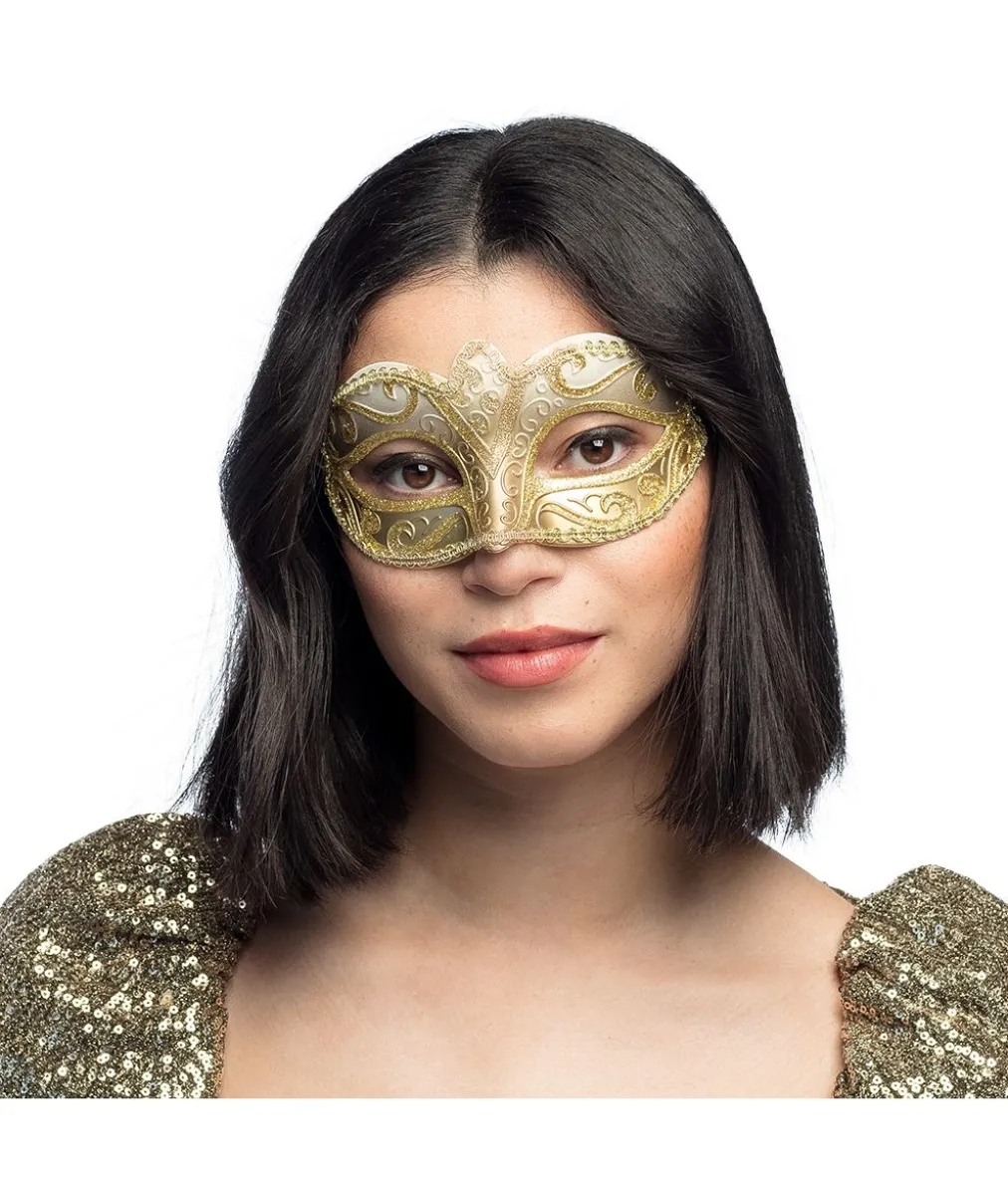 Halvmaske Venice Felina, guld