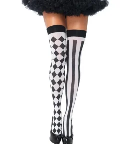 Harlequin stockings, sort og hvid