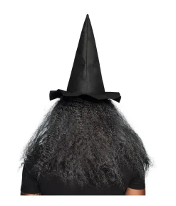 Heksemaske med hår og hat