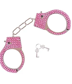 Håndjern med pink sten