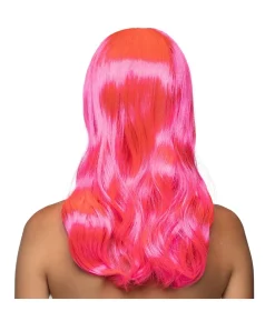 Hot pink langhåret paryk, Chique