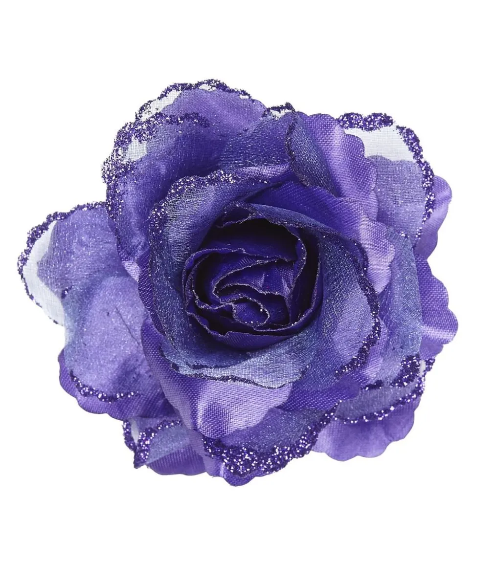 Hårklips med lilla rose