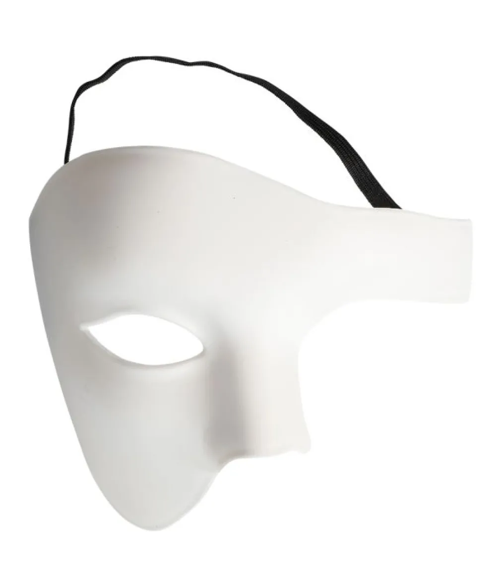 Hvid fantom halvmaske