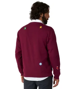 Julebluse X-mas Icons, burgundy
