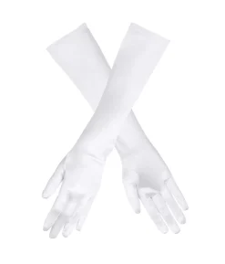 Lange hvide handsker