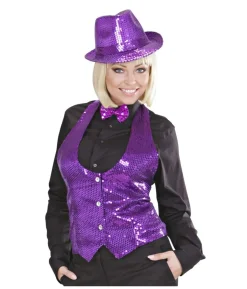 Lilla pailletvest dame
