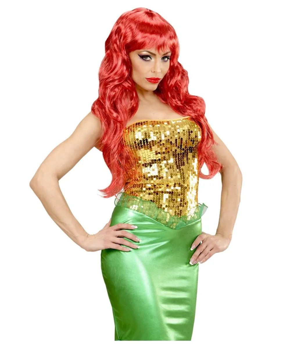 Mermaid paryk rød