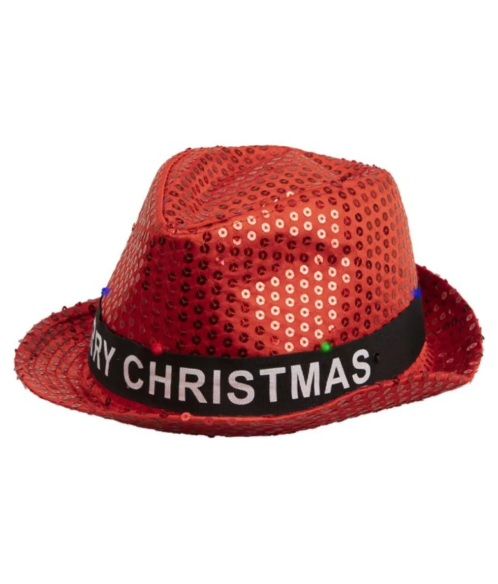 Merry Christmas fedora med lys