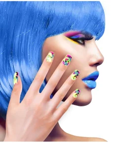 Neon Patchwork kunstige negle