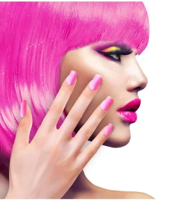 Neon pink negle