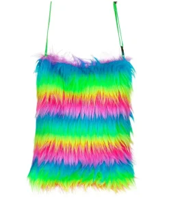 Neon regnbue plys taske