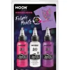 Neon UV stofmaling, 3 pak, pink mix