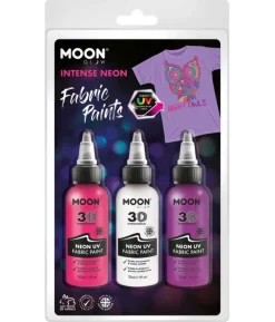 Neon UV stofmaling, 3 pak, pink mix