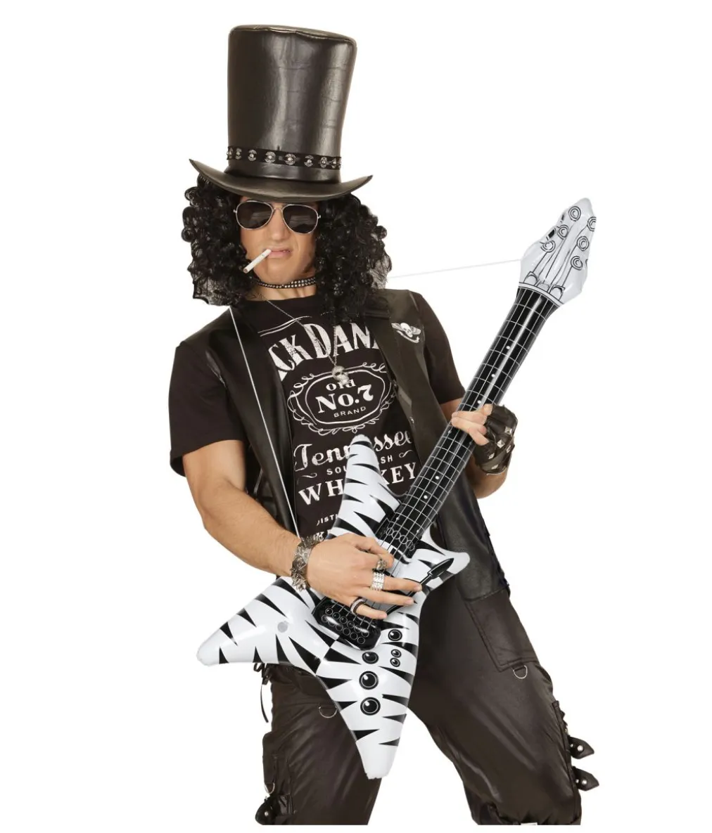 Oppustelig hvid zebra guitar