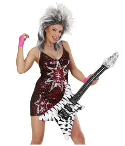 Oppustelig hvid zebra guitar
