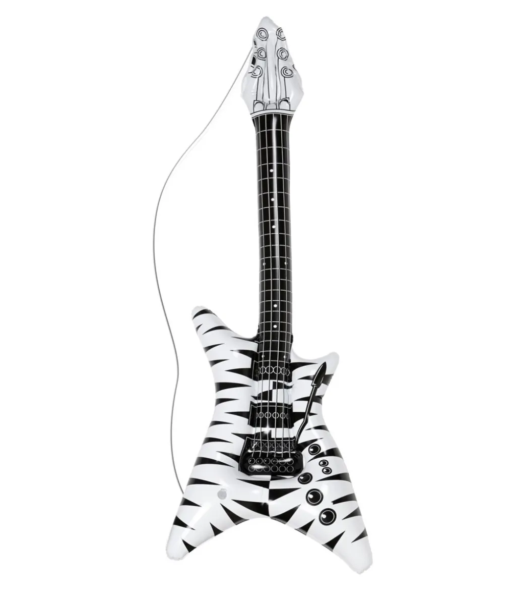 Oppustelig hvid zebra guitar