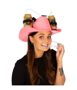 Pink cowboyhat med dåseholdere