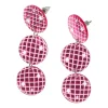 Pink diskokugle øreringe