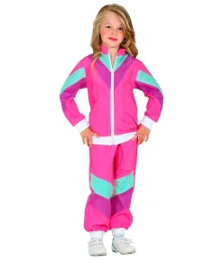 Pink 80er joggingdragt kostume