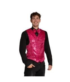 Pink pailletvest og butterfly