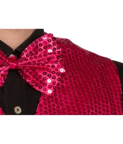 Pink pailletvest og butterfly