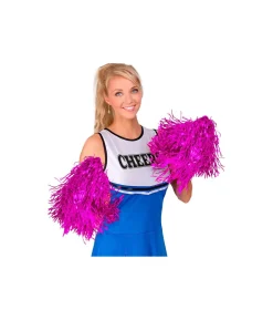 Pink pom poms, 2 stk